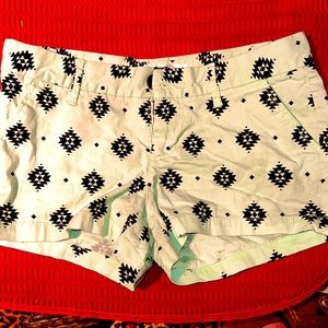 Teal aztec shorts size 3